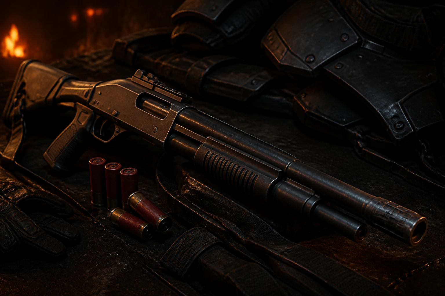 Stable shotgun close-range weapon build for aggressive arena boss pressure
